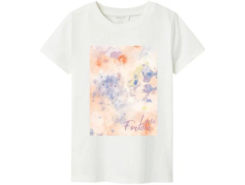 Name It cloud dancer/red orange printet t-shirt